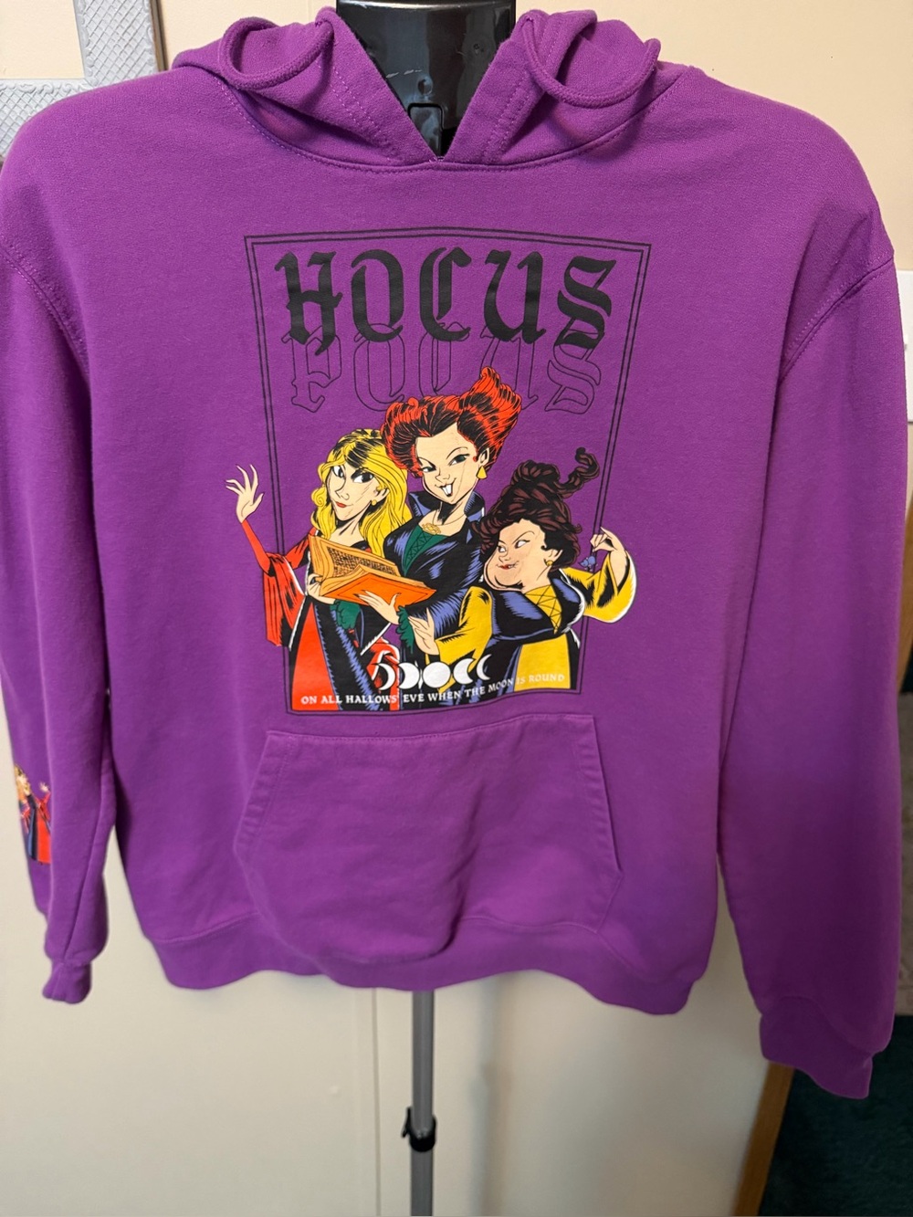 Disney Hocus Pocus Sanderson Sisters Purple Graphic Pullover Hoodie XL 15-17